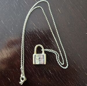 Tiffany & Co 1837 Padlock Pendant Necklace 925 Sterling Silver